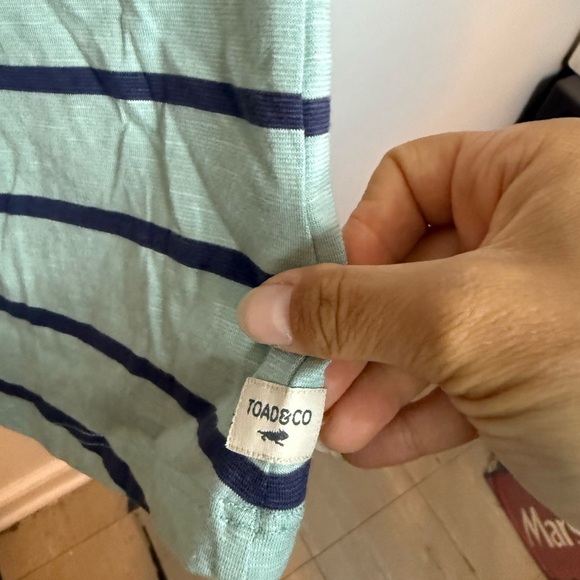 Toad&Co Striped Samba Marley V-Neck Tee - Picture 6 of 6